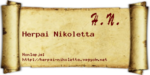 Herpai Nikoletta névjegykártya