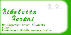 nikoletta herpai business card